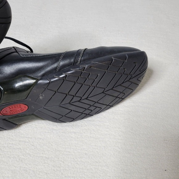 Steve Madden Shoes Mens 12 Baller Black Leather Casual Comfort - Picture 16 of 16